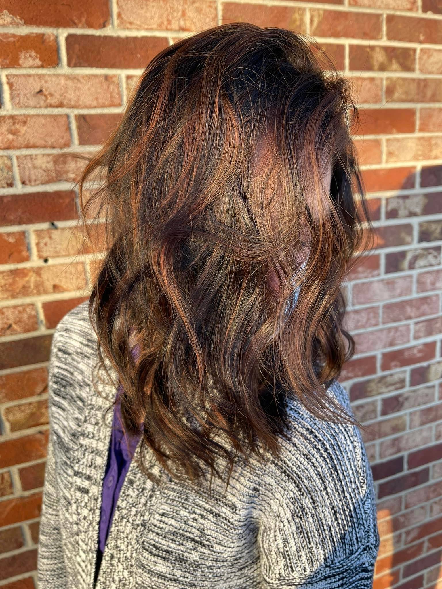 Balayage with intentional highlight placement for natural grow-out